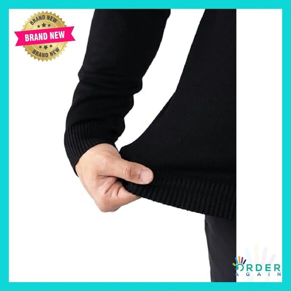 Men's Slim Fit V-Neck Sweater Elegant Business Casual Pullover Winter - Picture 5 of 7